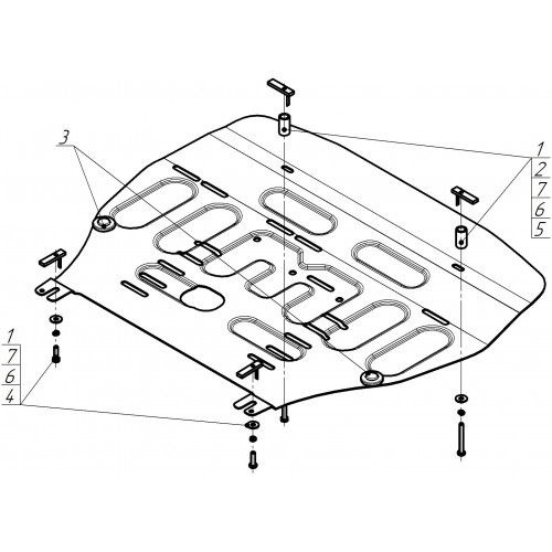 Защита Картера двигателя, КПП MOTODOR для Hyundai Tucson 2021-, Сталь 2 мм - Арт. 71010
