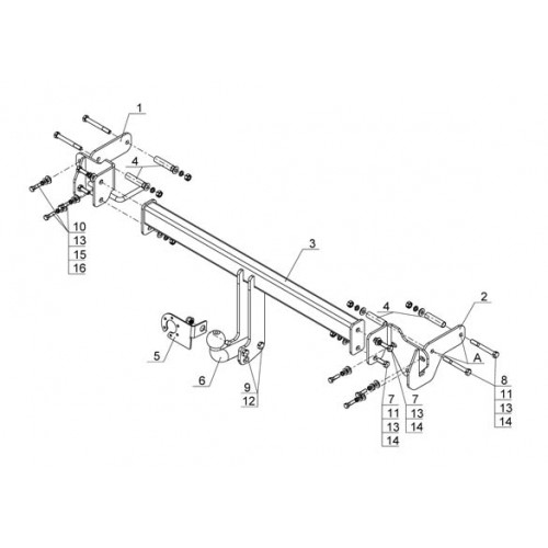 Фаркоп Avtos на CHEVROLET Spark 2005-2010 Арт.CV 10