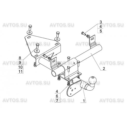 Фаркоп Avtos на DATSUN mi-DO 2014- Арт.DO 02