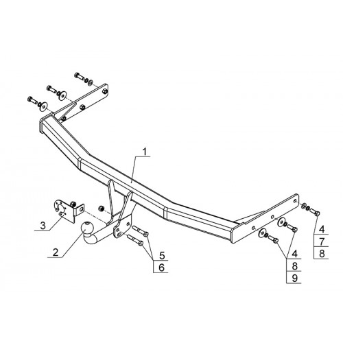 Фаркоп Avtos на GREAT WALL Hover 2003-2009 Арт.GW 12