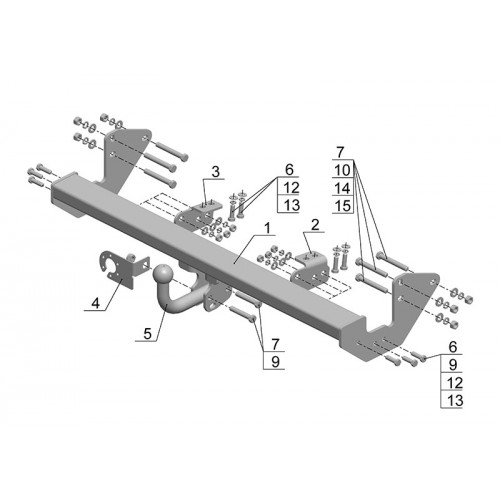 Фаркоп Avtos на MERCEDES Vito 2003-2014 Арт.MB 05
