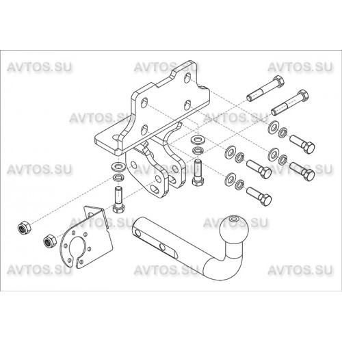 Фаркоп Avtos на LEXUS GX 2002-2009 Арт.TY 42